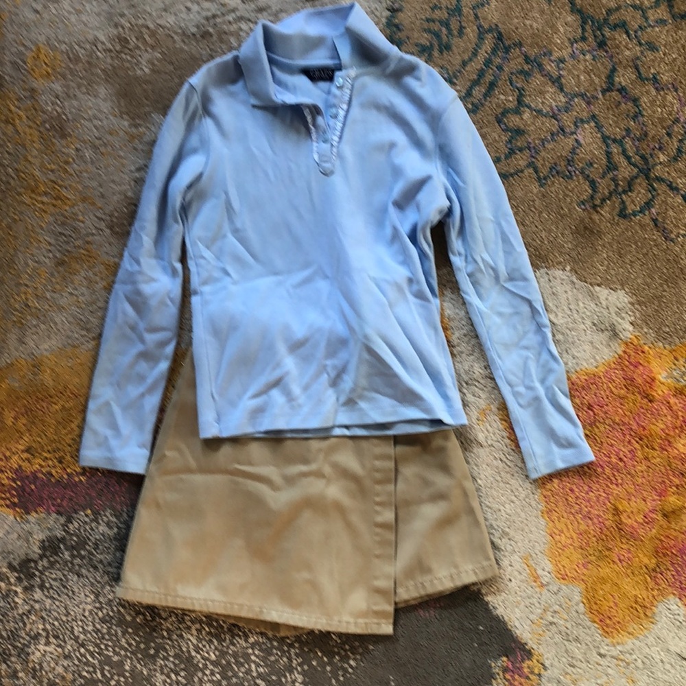 Chaps / Lands End Shirt and Skirt (8) - Picture 1 of 5